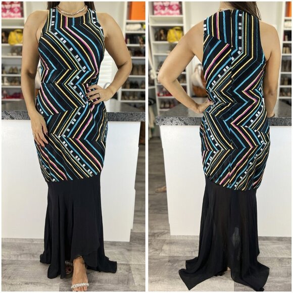 NWT Nicole Miller Black Sleeveless Formal Gown $695 - Picture 1 of 12